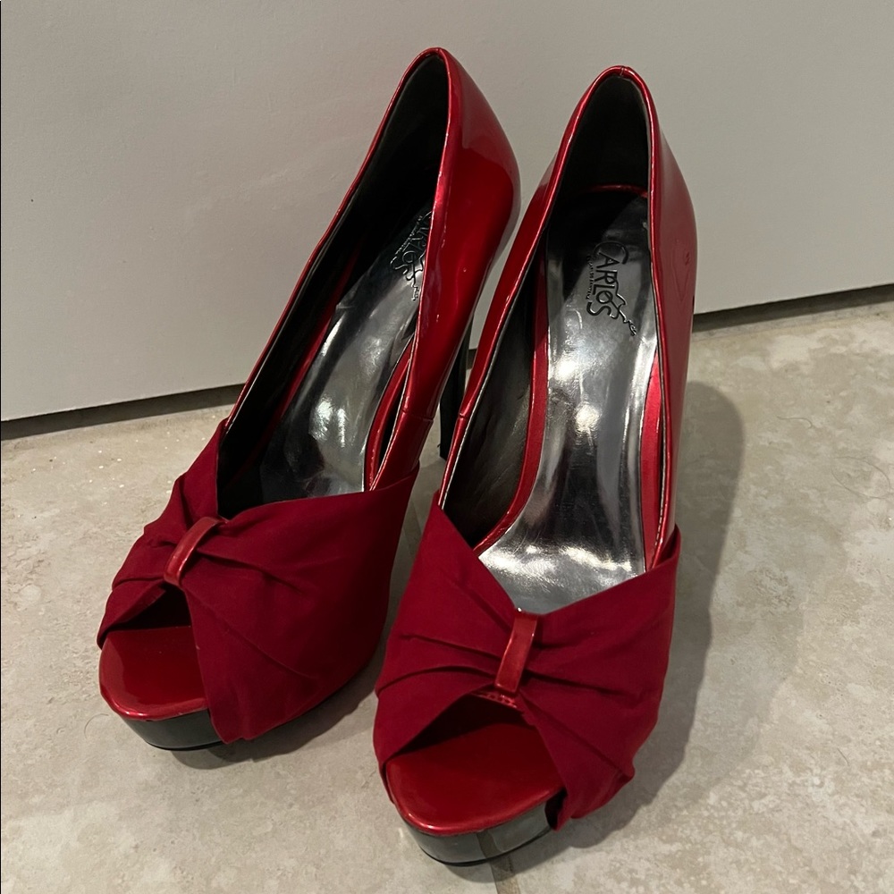 NWOT Red Hot Carlos Santana Open Toe Stiletto Heels 👠 Size 10